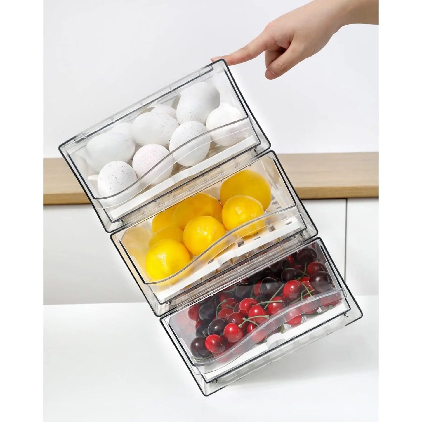 FreshBox Clear – Stapelbare Kühlschrank Organizer