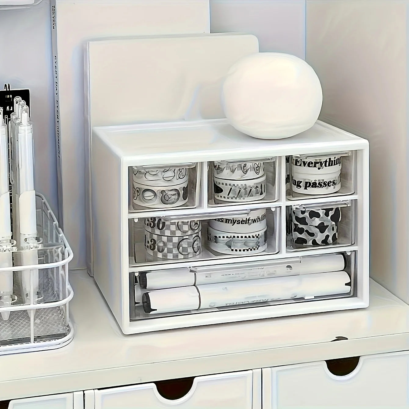 DrawerTower Organizer – Schreibtisch Organizer mit 6 Schubladen