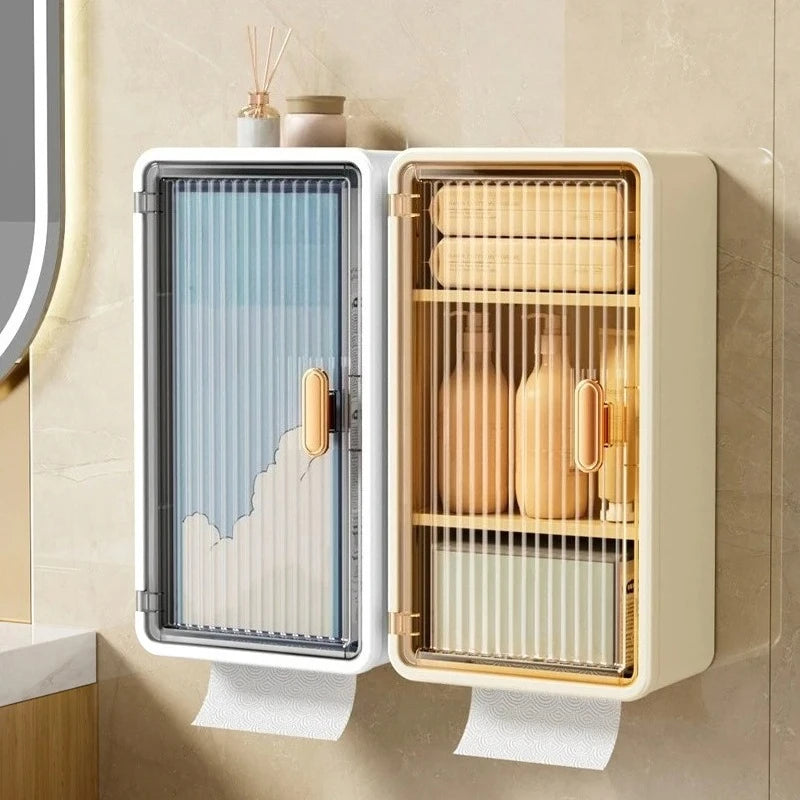 StoreBox Pro – Wand-Aufbewahrungsbox mit Tür & integriertem Papierhalter